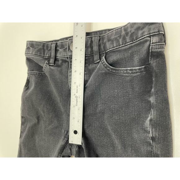 American Eagle Black Denim Distresses Frayed Skinny Jeans Dark Washed Goth 4 - Picture 9 of 11